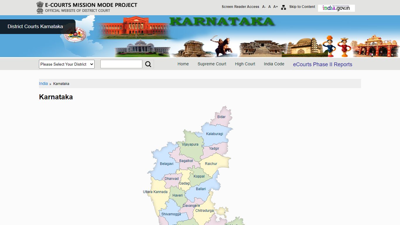 Karnataka/District Court in India | Official Website of District Court ...